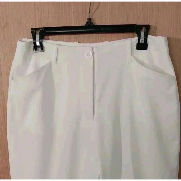 Chadwick's 12P‎ Womens White Trouser Full Lining High Rise Cuffed Hem Pockets - Picture 2 of 7